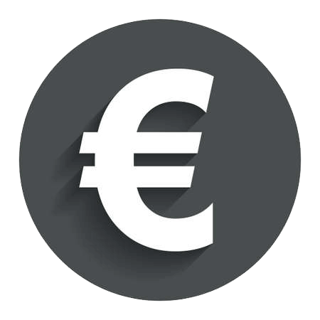 Das Eurosymbol in weiß mit dunklem Hintergrund